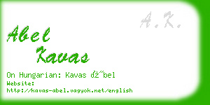 abel kavas business card